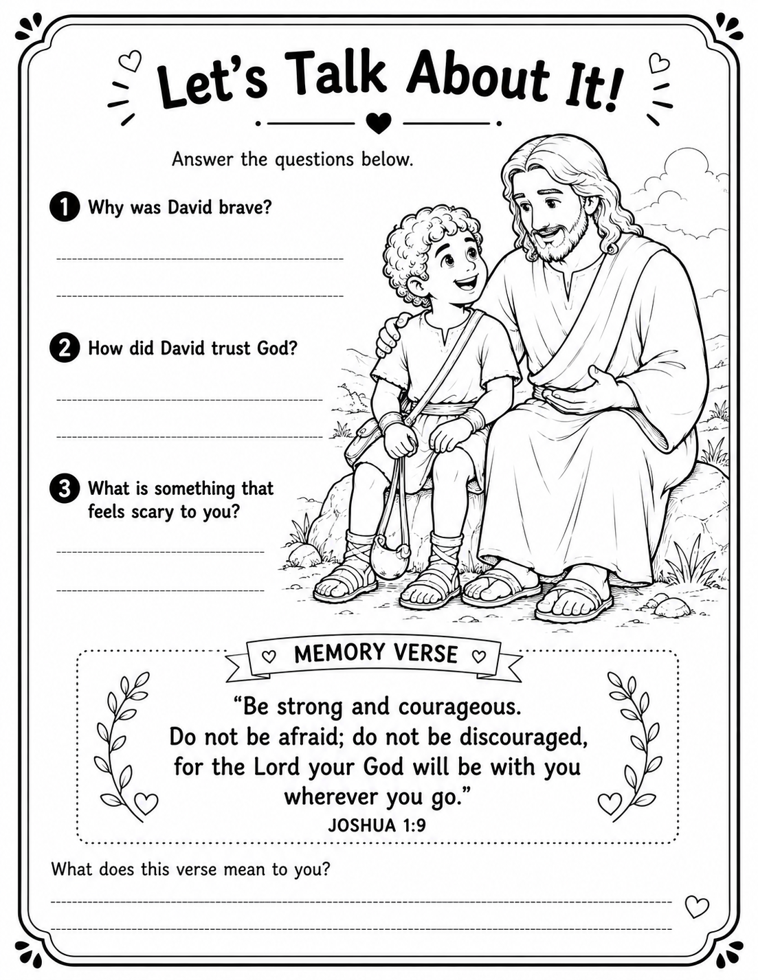 My Friend Jesus: B is for Bravery — David & Goliath Printable Activity Pack