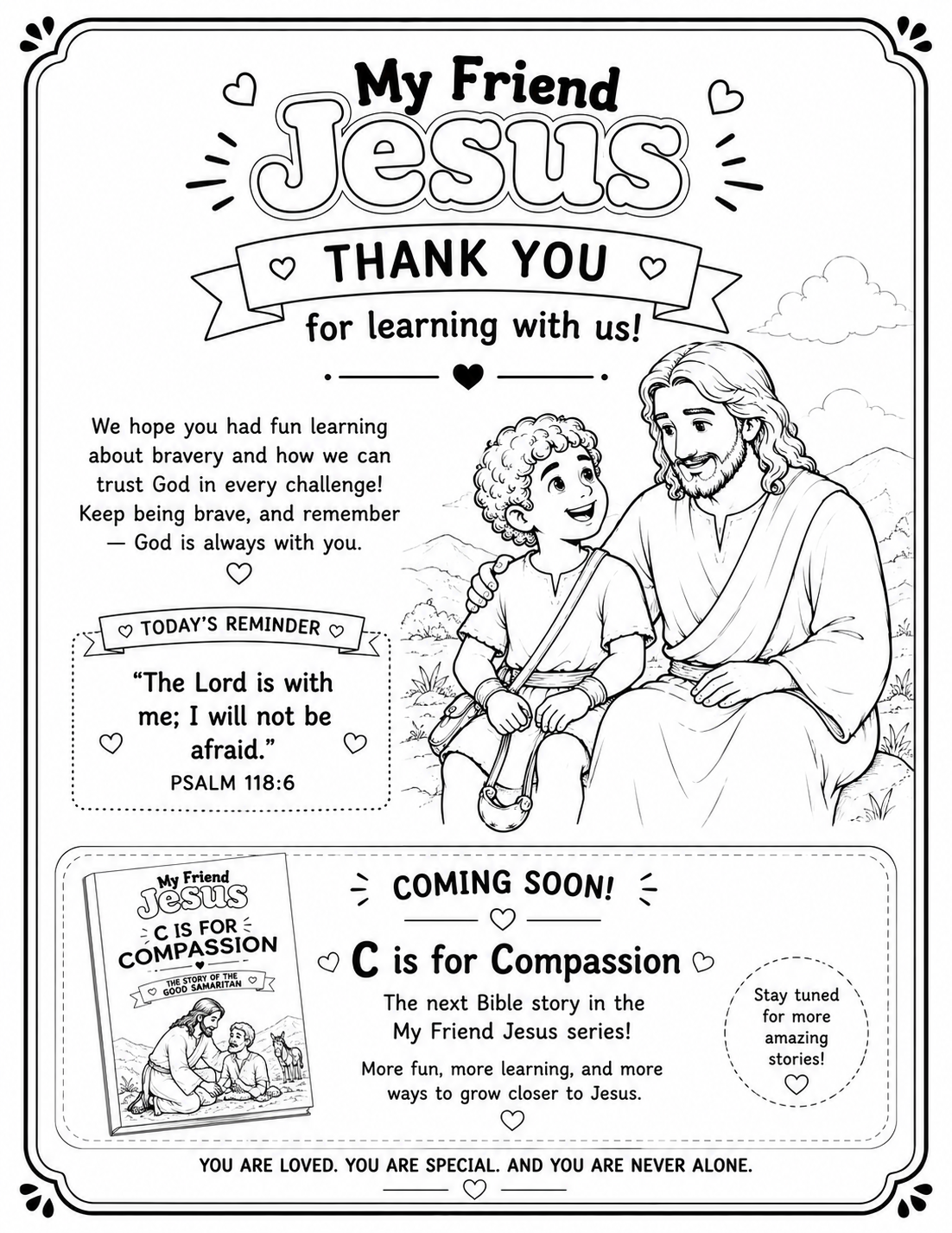 My Friend Jesus: B is for Bravery — David & Goliath Printable Activity Pack