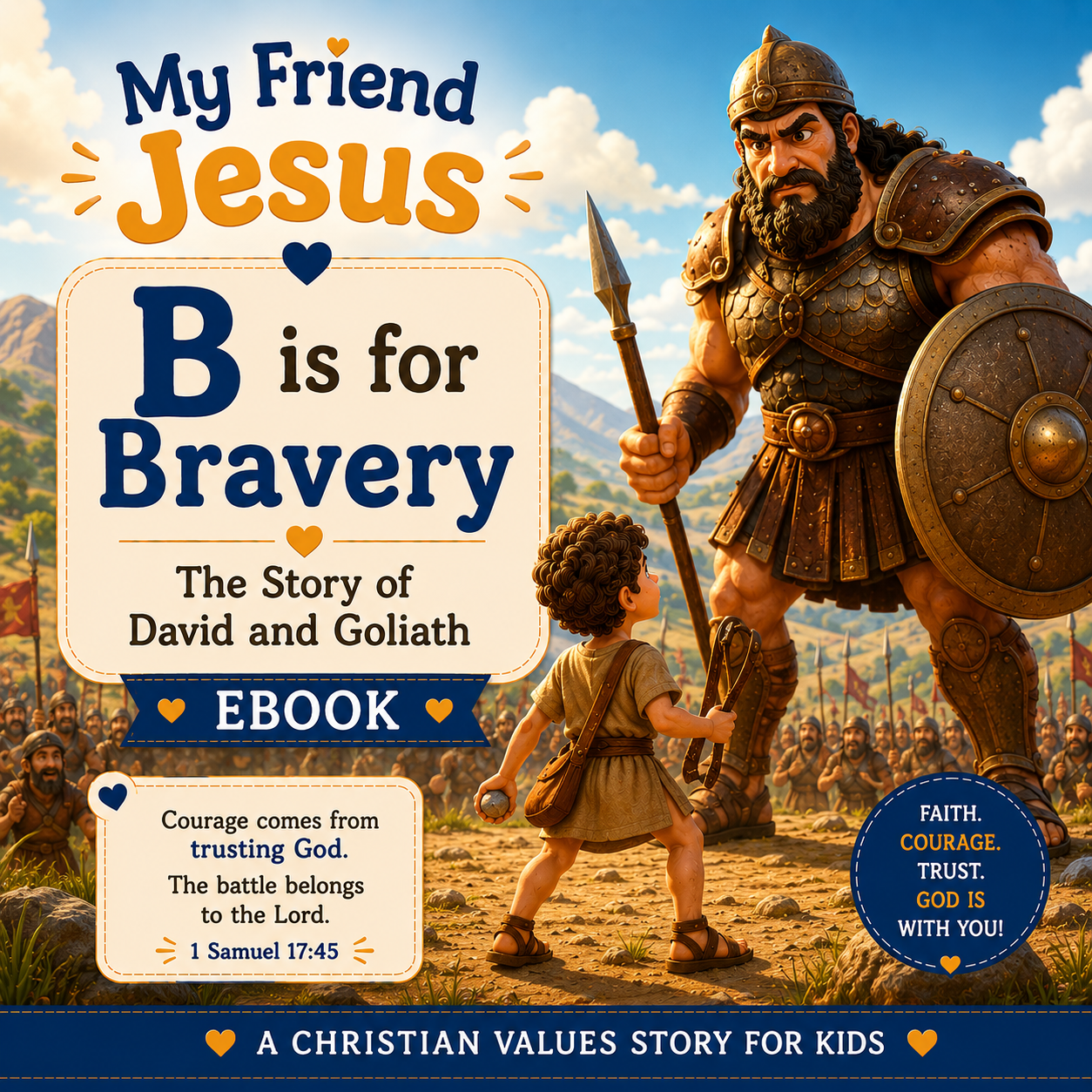 My Friend Jesus - B is for Bravery: The Story of David & Goliath | Christian Ebook for Kids