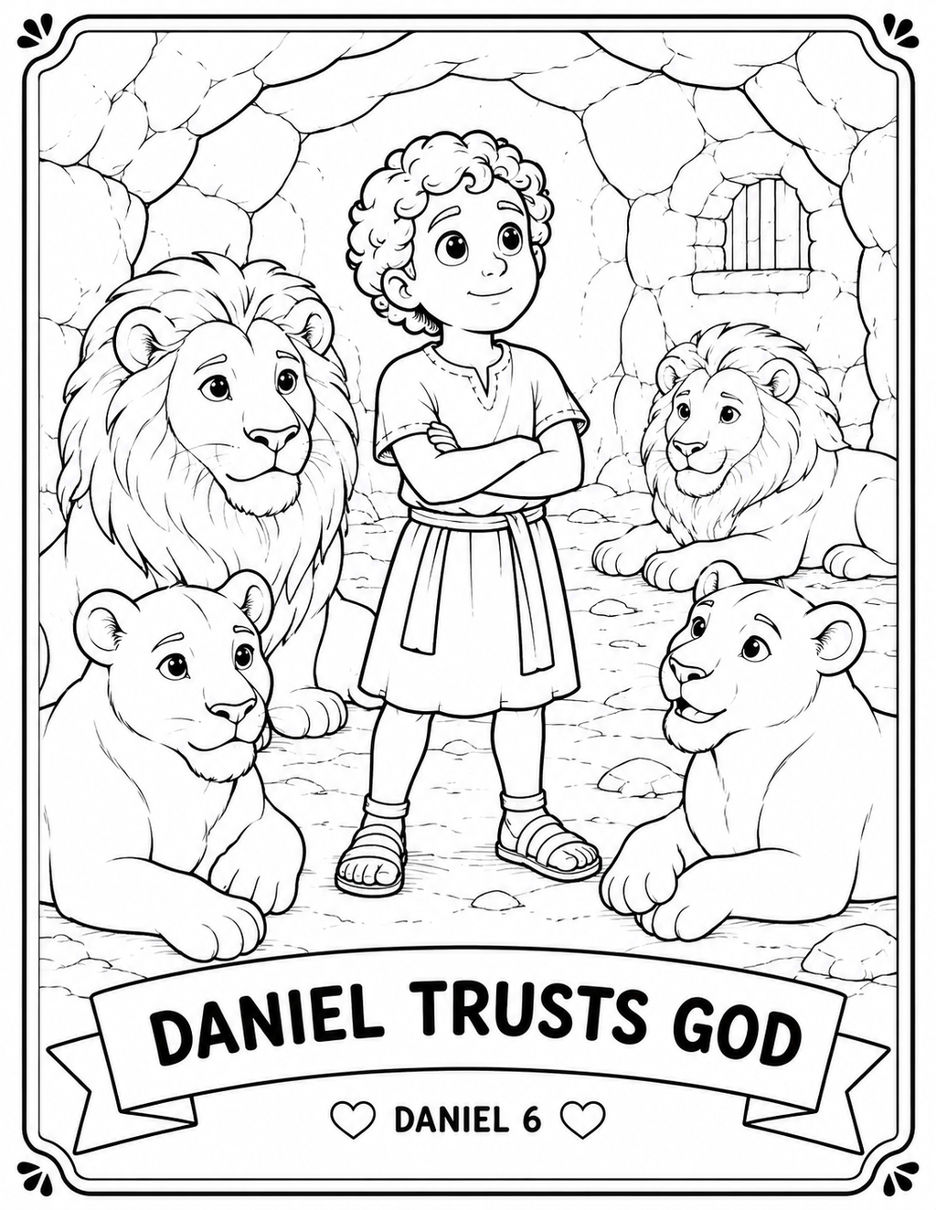 My Friend Jesus - D is for Determination: The Story of Daniel & The Lion’s Den Printable Pack