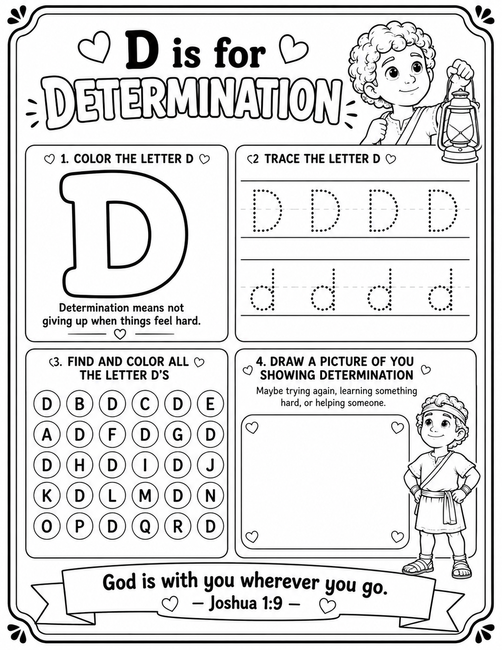 My Friend Jesus - D is for Determination: The Story of Daniel & The Lion’s Den Printable Pack