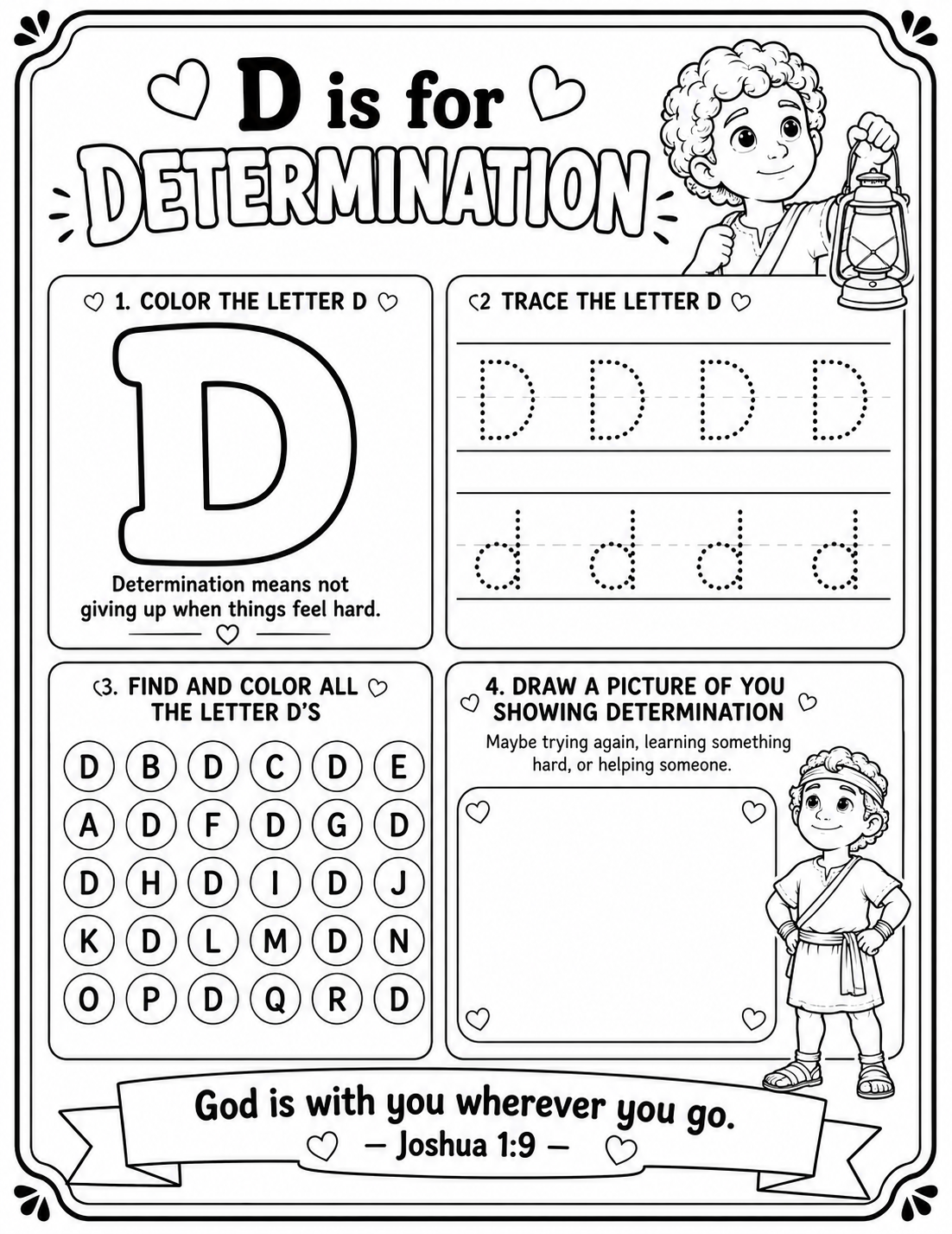My Friend Jesus - D is for Determination: The Story of Daniel & The Lion’s Den Printable Pack