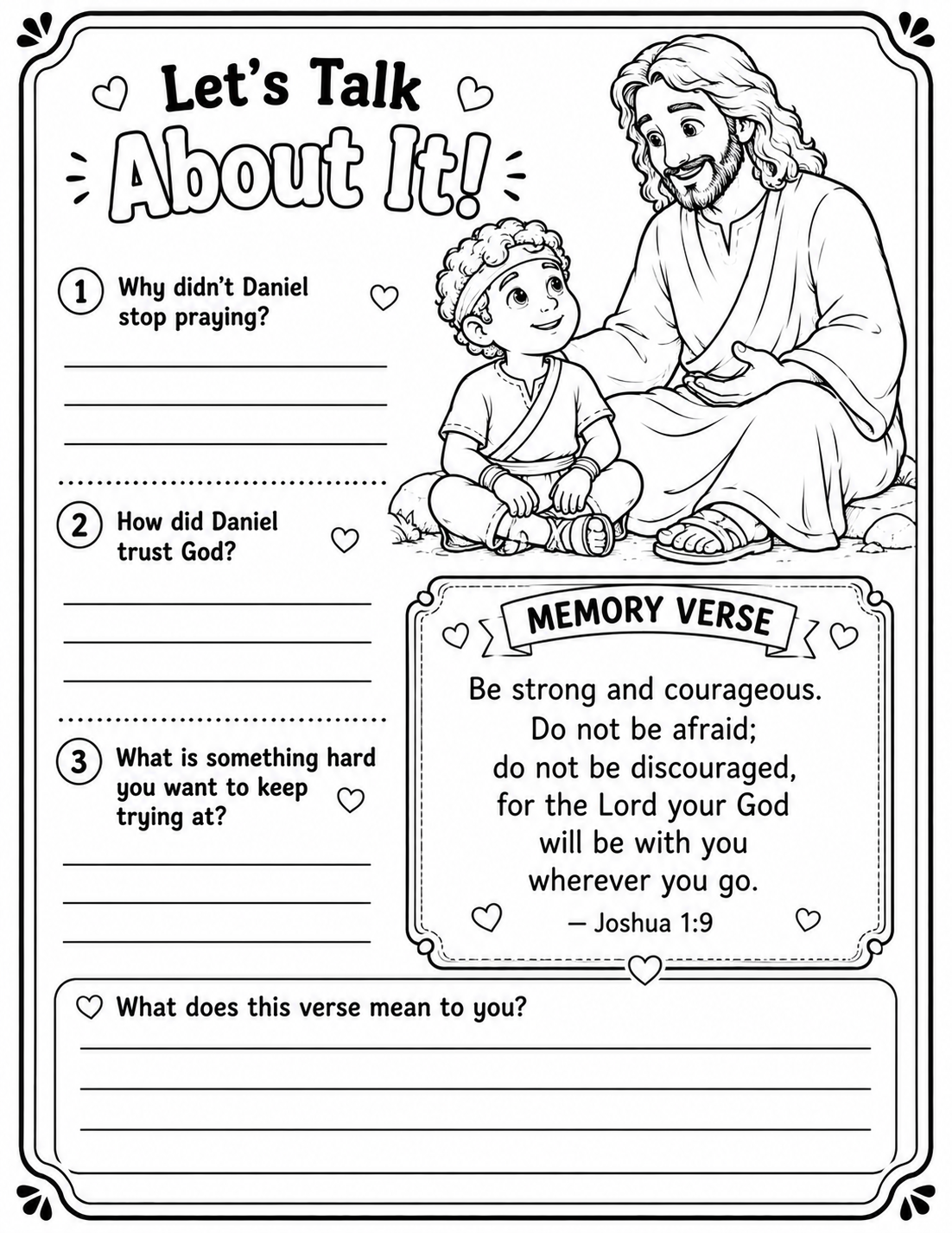 My Friend Jesus - D is for Determination: The Story of Daniel & The Lion’s Den Printable Pack