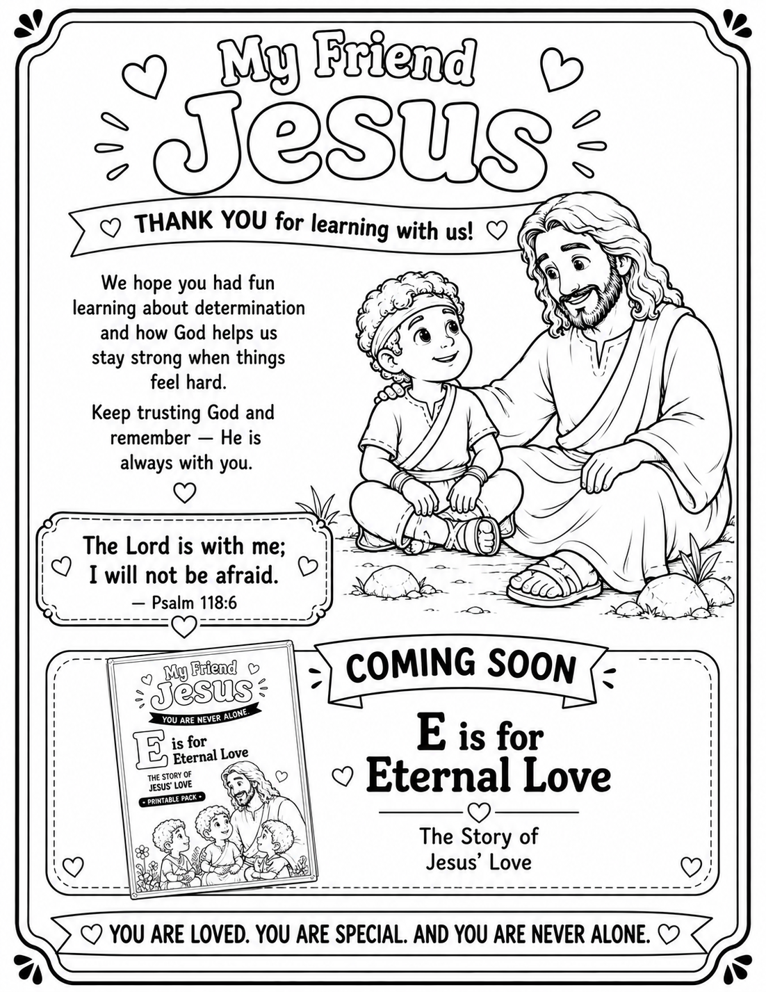 My Friend Jesus - D is for Determination: The Story of Daniel & The Lion’s Den Printable Pack