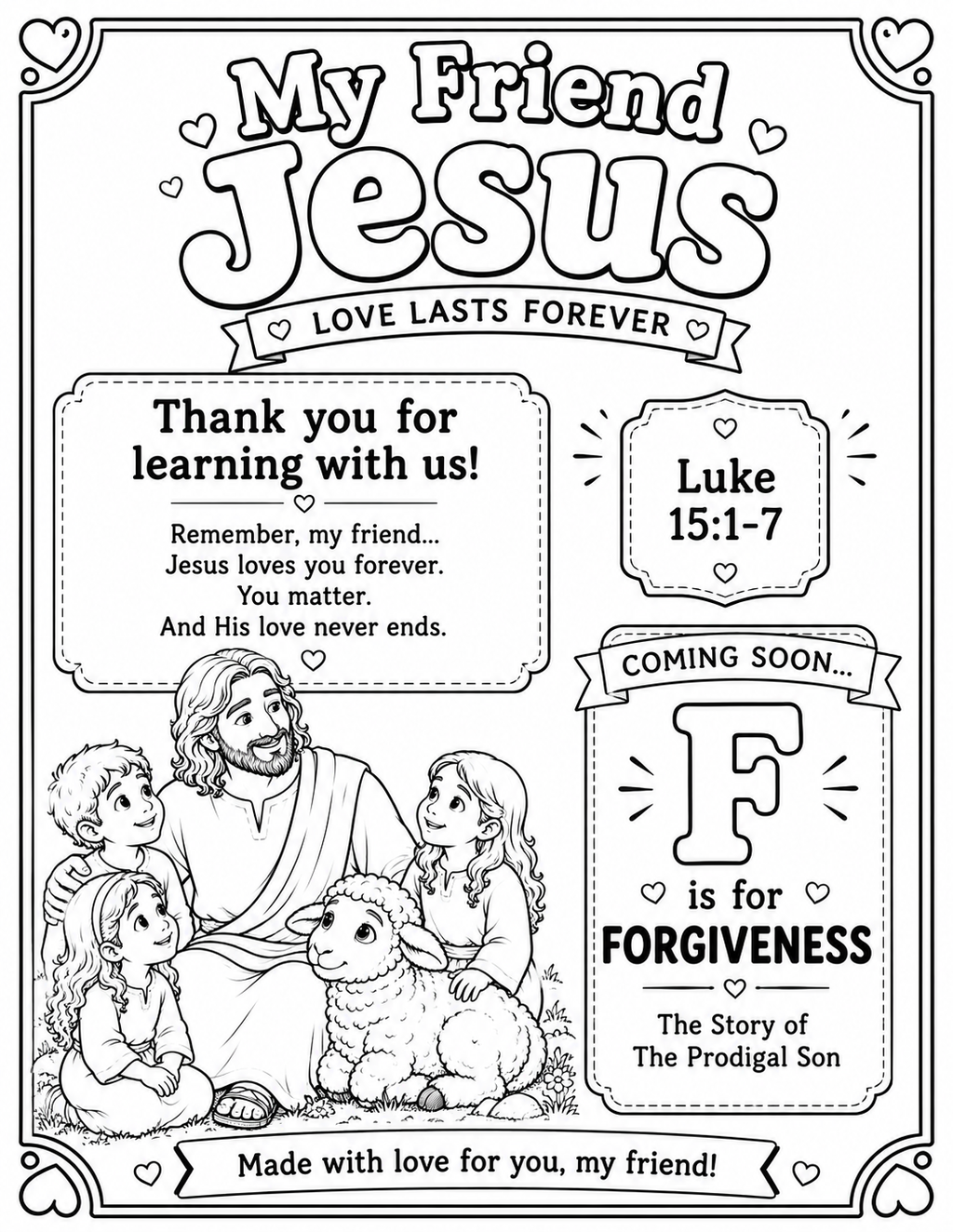 My Friend Jesus: E is for Eternal Love — The Story of the Lost Sheep Printable Pack