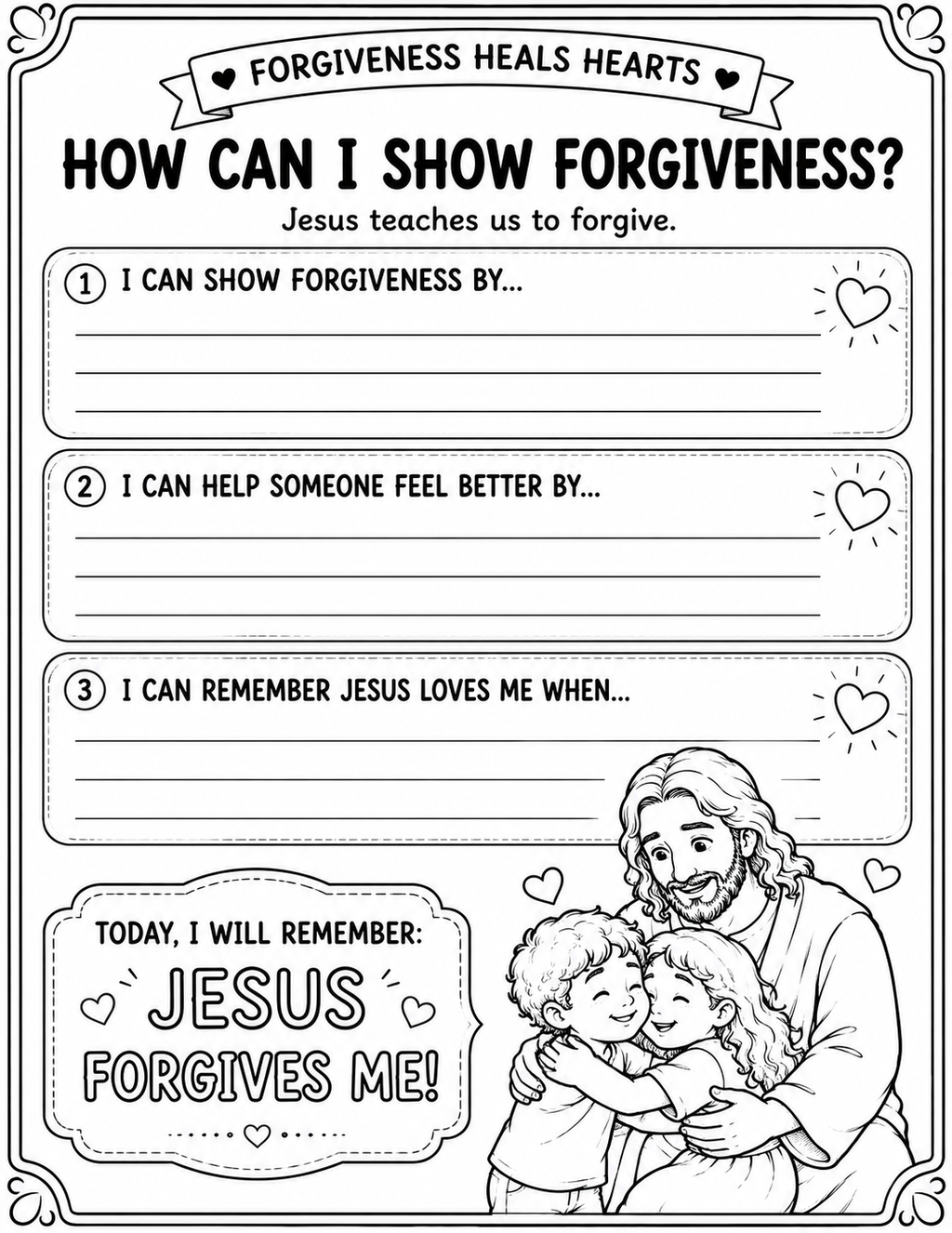 My Friend Jesus: F is for Forgiveness Printable Pack | The Prodigal Son Bible Activities for Kids