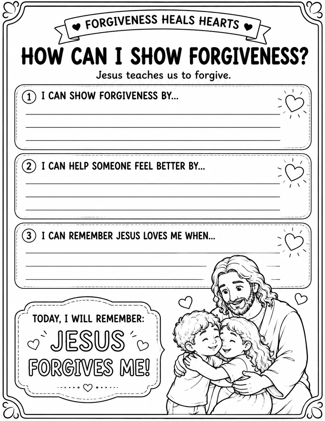 My Friend Jesus: F is for Forgiveness Printable Pack | The Prodigal Son Bible Activities for Kids