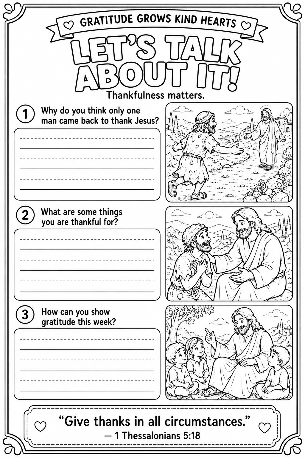 My Friend Jesus: G is for Gratitude — Bible Printable Pack for Kids | The Ten Lepers