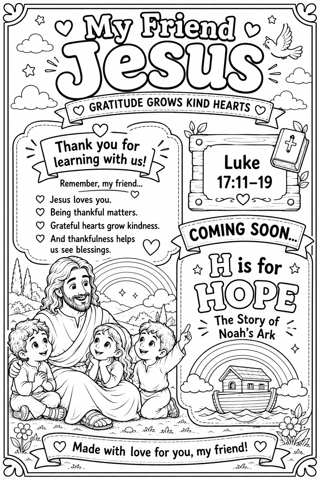 My Friend Jesus: G is for Gratitude — Bible Printable Pack for Kids | The Ten Lepers