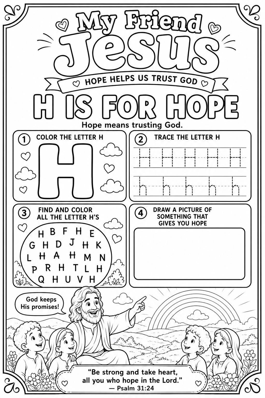 My Friend Jesus: H is for HOPE — Noah’s Ark Printable Activity Pack