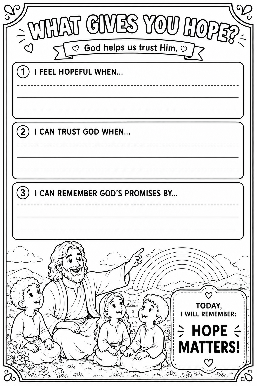 My Friend Jesus: H is for HOPE — Noah’s Ark Printable Activity Pack