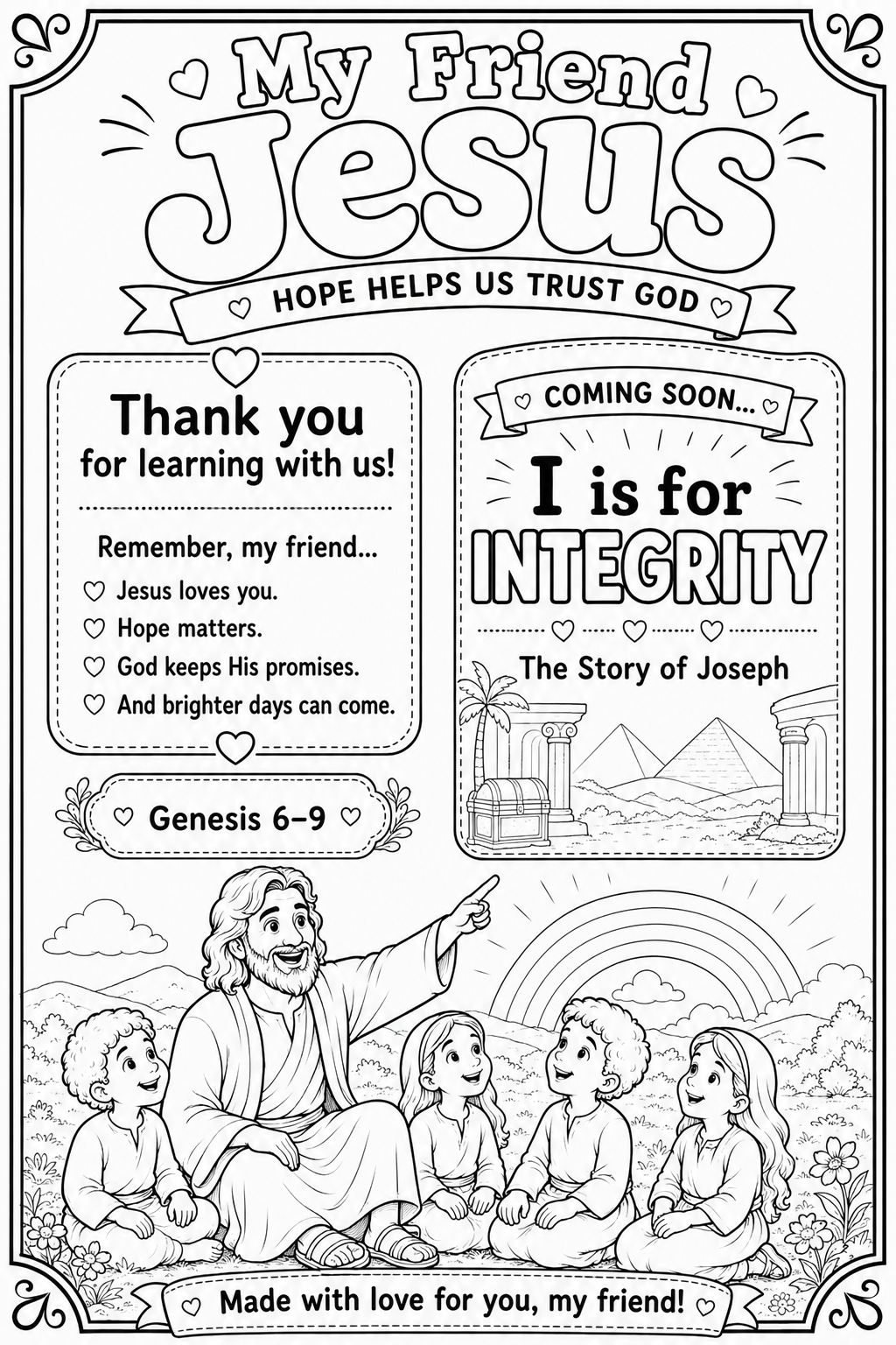 My Friend Jesus: H is for HOPE — Noah’s Ark Printable Activity Pack
